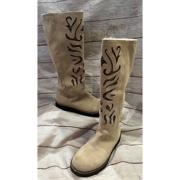 Carlos Santana Tall Artista Boots~Inlay~Shearling Lined~Size 10 M - Picture 1 of 12